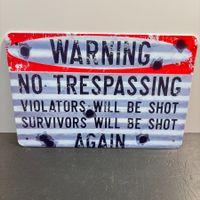 🟣US BLECHSCHILD WARNUNGWAFFENBESITZER MILITÄR PREPPER DEFEN