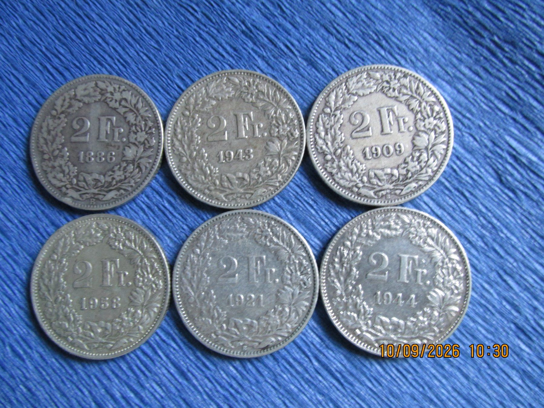Tutti le monete: 6 x 2 francs argent – Usato da sédeilles venduto da JWP45