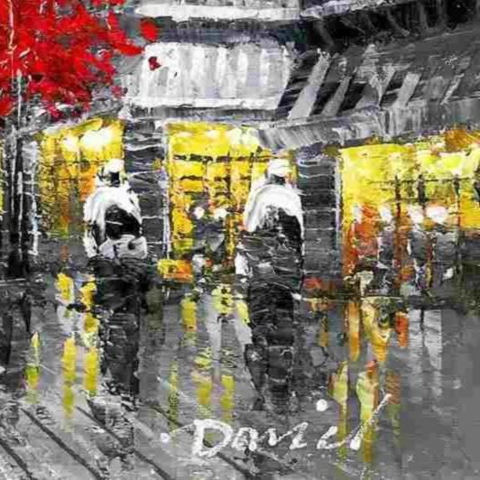Riproduzioni & Creazioni: Modern Art - Paris Spaziergang am Abend – Nuovo (secondo la descrizione) da Larnaca venduto da KunstDepot24 4