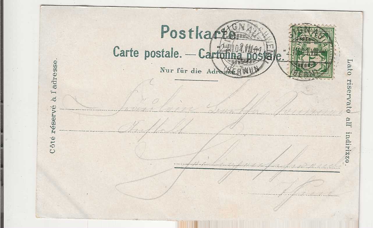 Ansichtskarten: Signau, Litho, 1901 – Gebraucht aus Spiez von Niesen20 1