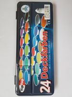 Wasserfarben: Schachtel mit 24 Deckfarben + Tube weiss / NEU