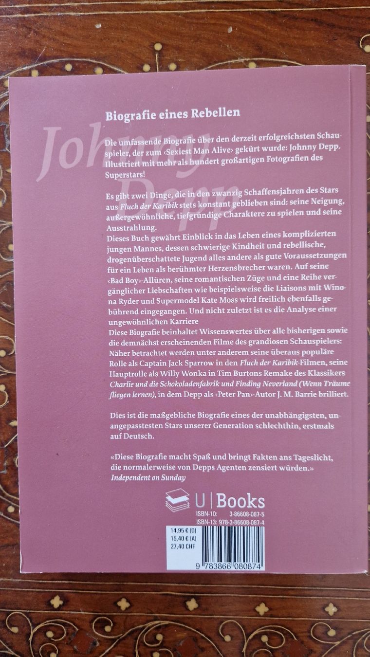 Libri: Johnny Depp - Biografie eines Rebellen – Nuovo e nell'imballaggio originale da Möhlin venduto da Itartaruga 1