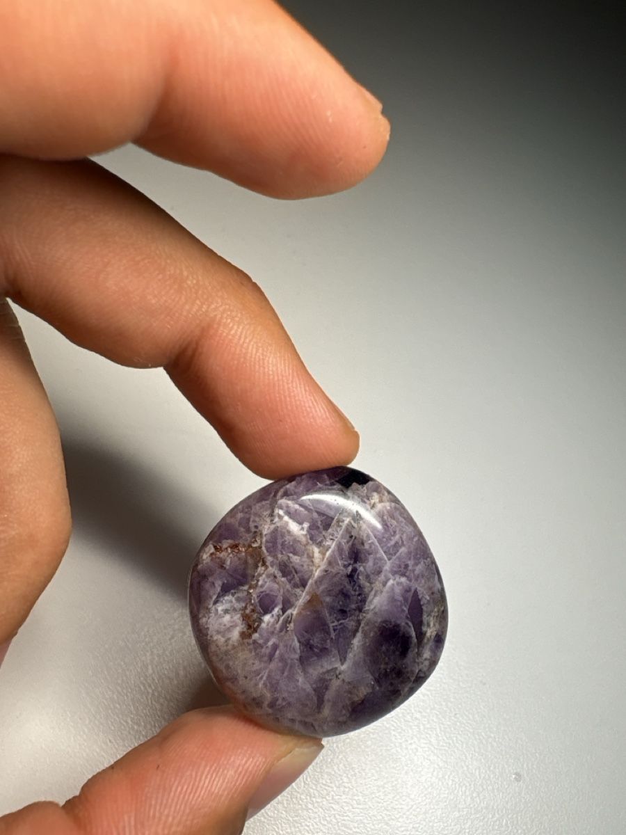 Mineralien & Heilsteine: Großer Chevron-Amethyst / Bänderamethyst Trommelstein – Neu (gemäss Beschreibung) aus Köniz von Lexlersshop 3