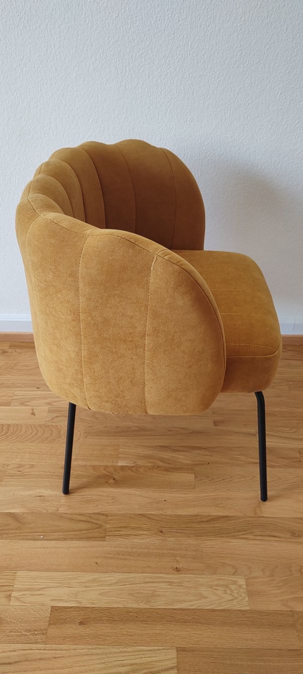 La Redoute Sessel: Fauteil de table en velours ocre – Neu (gemäss Beschreibung) aus Lausanne von Prahiena 3