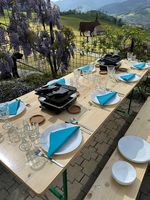 Festbank-Garnitur kompl. für Raclette-Grillparty für 8 Pers.