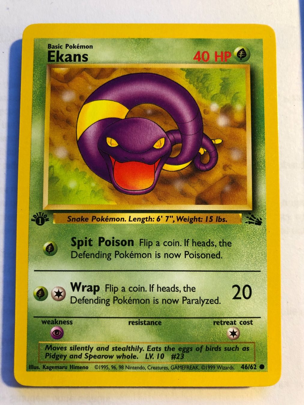 Carte collezionabili: Ekans 1st Fossil - MINT - ab 1.- – Usato da Giubiasco venduto da dan_pr8b