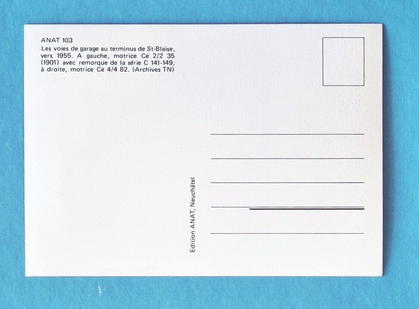 Cartes postales: St. Blaise - Terminus - Chemin de Fer – D'occasion à Rothrist par RROENK 1