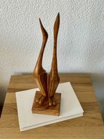 Vintage Kranich Paar Holzskulptur J.S.R. Spanien beweglich