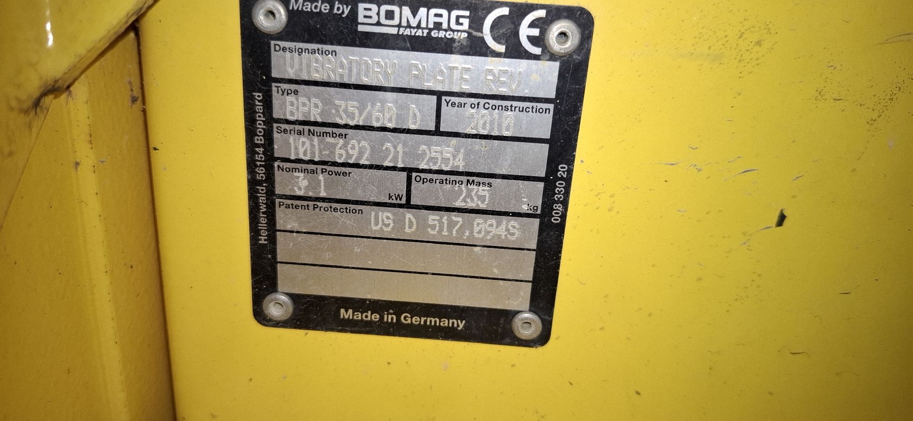 Bomag Alle Maschinen: plaque vibrante Bomag  – Gebraucht aus Vicques von y_tom 3