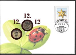 Münzbrief 12 Rappen Schnapszahl 1212 Grand-Lancy 12.12.12-12