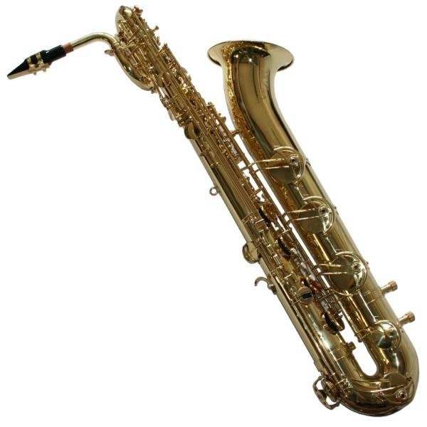 Bariton Saxophon in Gold mit Koffer, Mundstück + Blättchen (Neu und ...