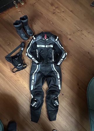 Damen Motorrad-Lederkombi 2 Teiler schwarz