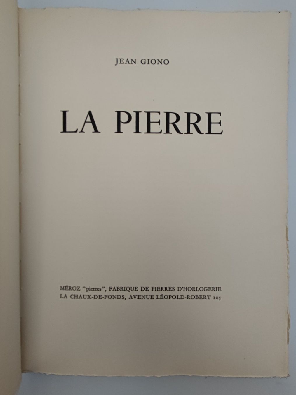 Bücher: JEAN GIONO - LA PIERRE - 1955 – Gebraucht aus Goldach von Gaip 2
