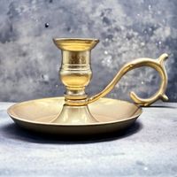 Bougeoir photophore italien ancien "Marina" en laiton