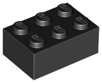 Lego 57x Stein 2x3 (3002) schwarz