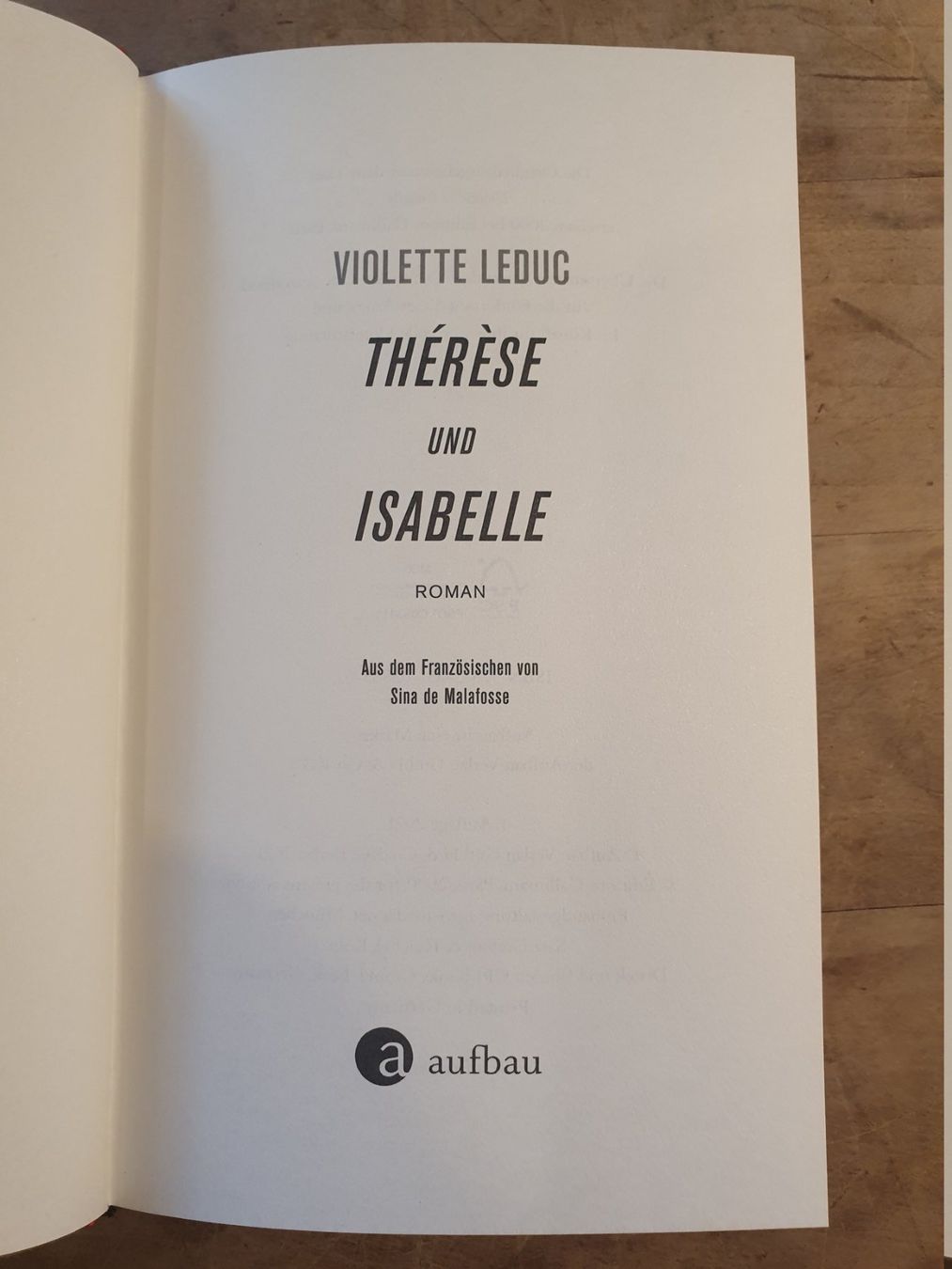Libri: Thérèse und Isabelle Violette Leduc Aufbau – Usato da Zürich venduto da loosebone 2