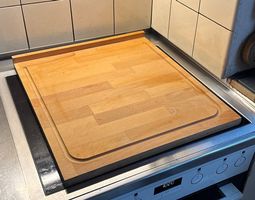 Grosses Schneidebrett Vollholz mit Saftrille & Anschlagkante