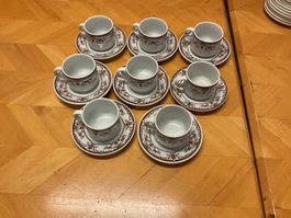 8er Set Espressotassen mit Untertellern, Langenthal