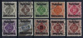 Volksstaat Württemberg 1919 Dienstmarken  gest.