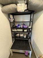 Hochschrank / Lastregal in schwarz inkl. Tisch
