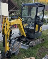 Minibagger Model MY-18T gelb schwarz gebrauchter Zustand