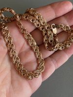 925 Glieder Collier 48cm ROT vergoldet aufwändig gefügt