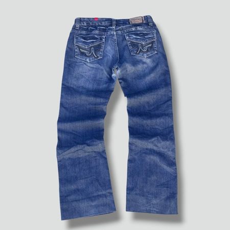 Danpaisi vintage retro denim jeans hose stickerei 44
