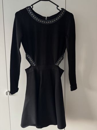 Mariano black dress beaded details cutout