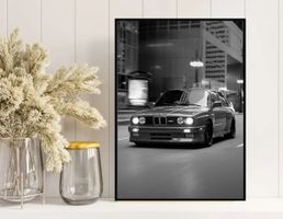 Black BMW M3 Poster Leinwandbild 40x60cm NEU (Rahmenlos)