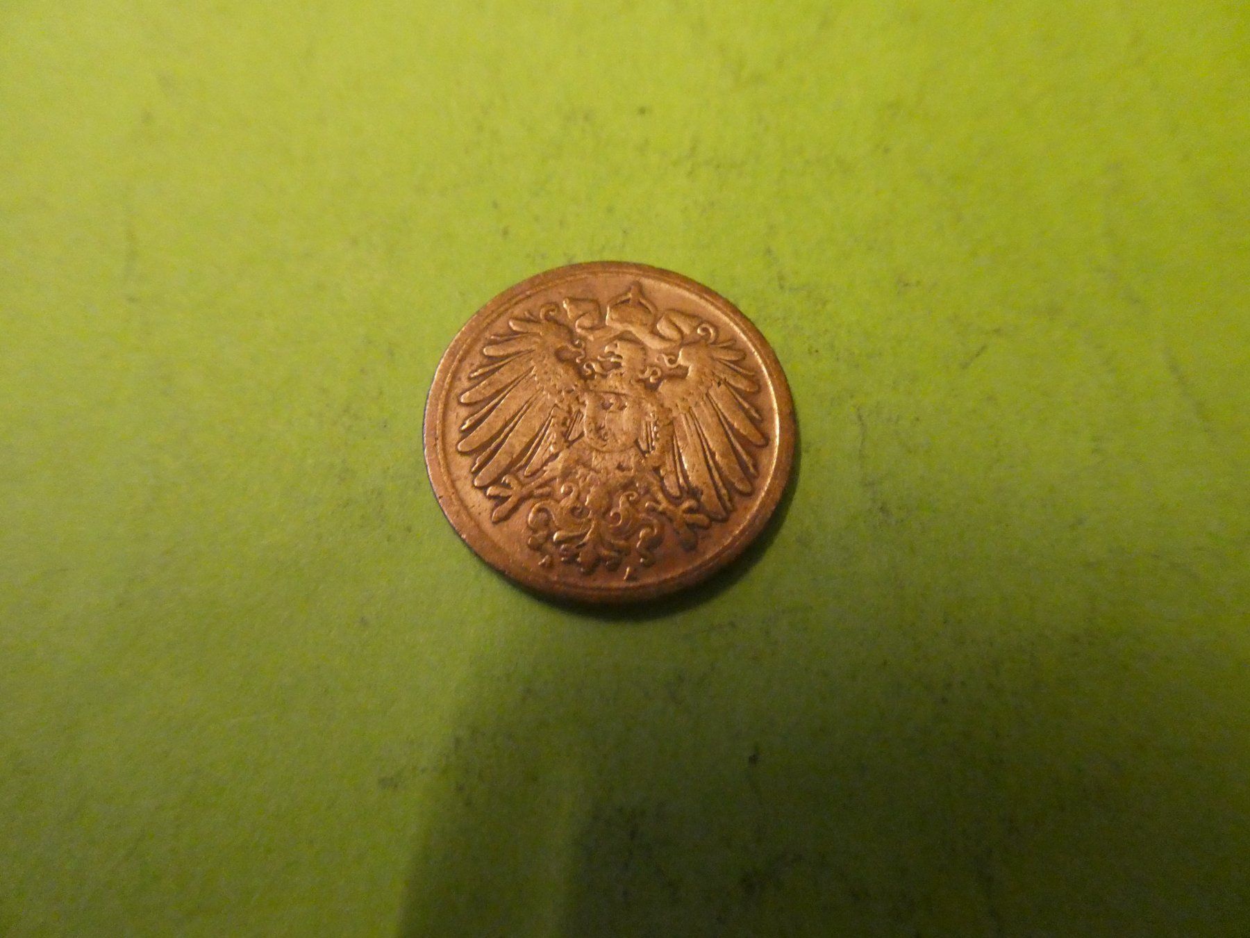 Alle Münzen: Dt. Reich 1909 A, 1 Pfennig – Gebraucht aus Hinterforst von Rohusri 1