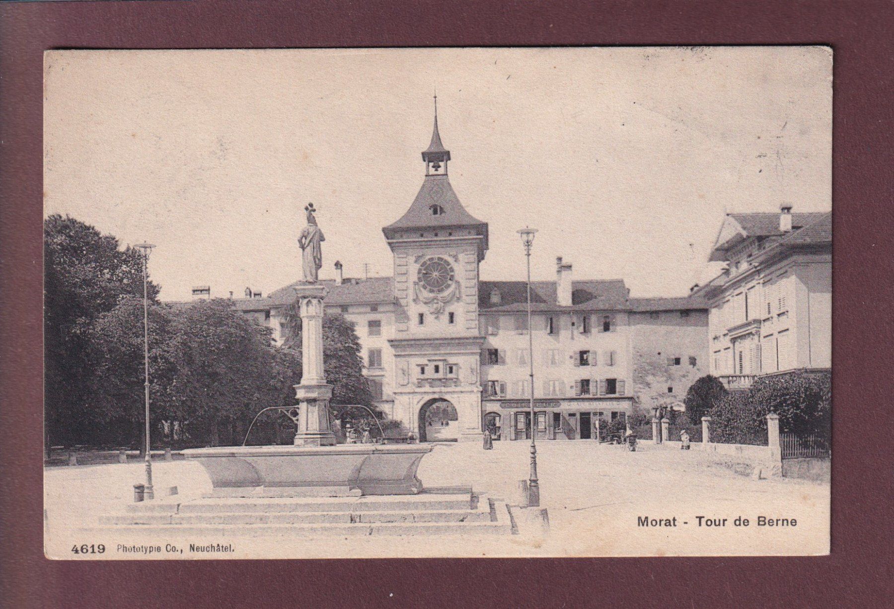 Cartoline postali: MORAT - Tour de Berne - 1906 – Usato da Pully venduto da nicecards