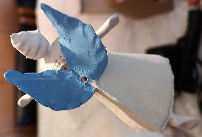 Statuette: Schutzengel aus Keramik blau – Nuovo e nell'imballaggio originale da Lutzenberg venduto da Pinschi01 2