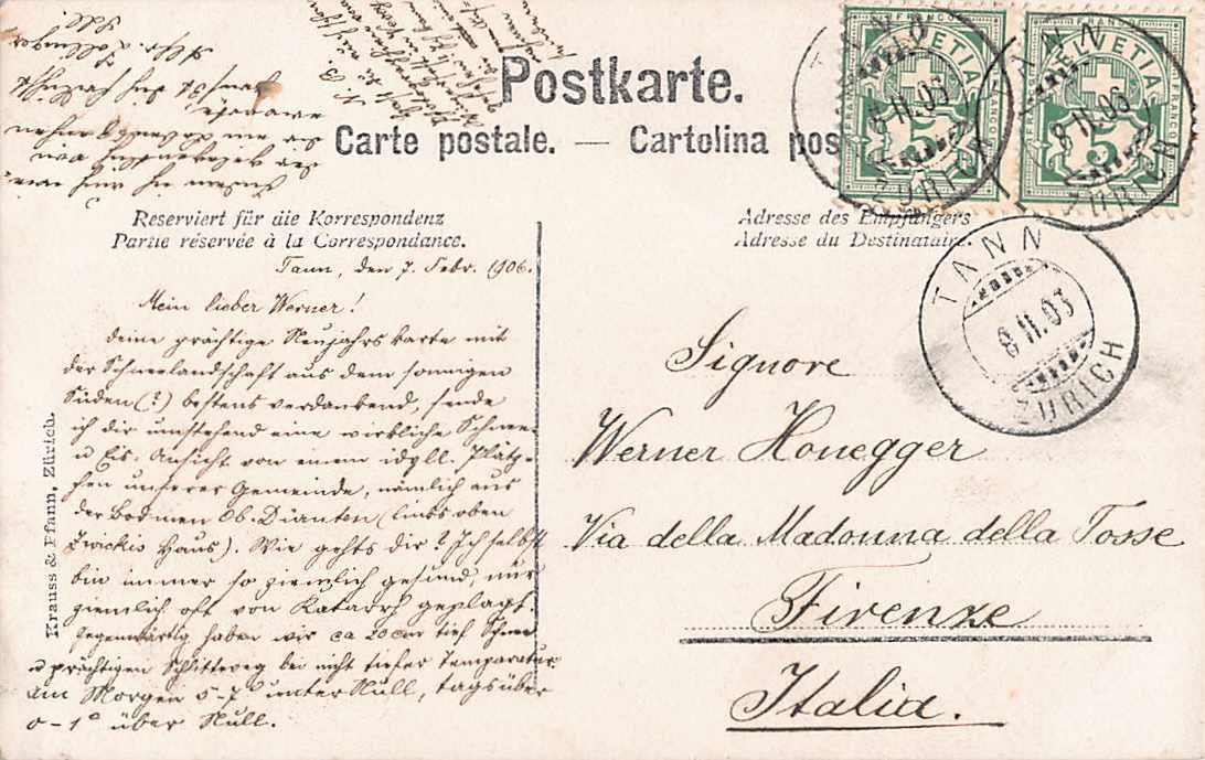 Ansichtskarten: Gruss aus TANN 1903 – Gebraucht aus Winterthur von SchatzchischtliWinti 1