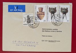 ZYPERN CYPRUS KIBRIS NICOSIA FLUGPOST UNO GENEVE 1981
