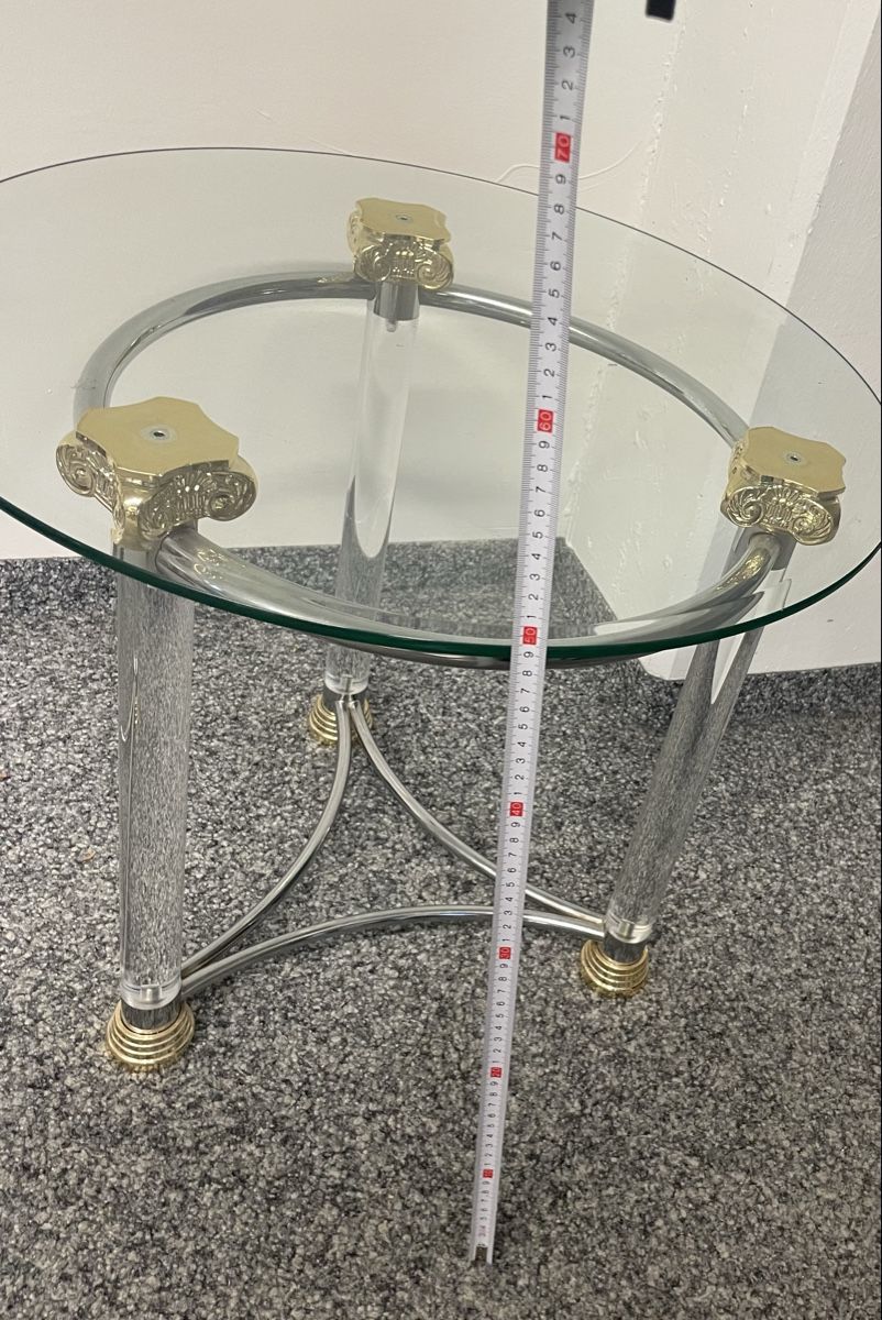 Tavoli: Tisch Glas Metall Rund Durchmesser  Höhe 50cm – Usato da Au ZH venduto da Jaggy4 4