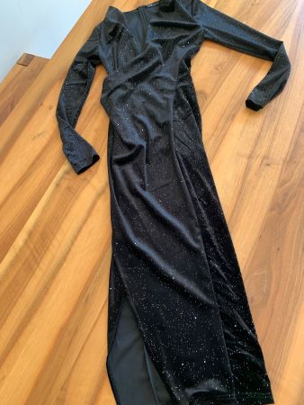 Scharzes funkelndes Samtkleid Grösse XS wie NEU