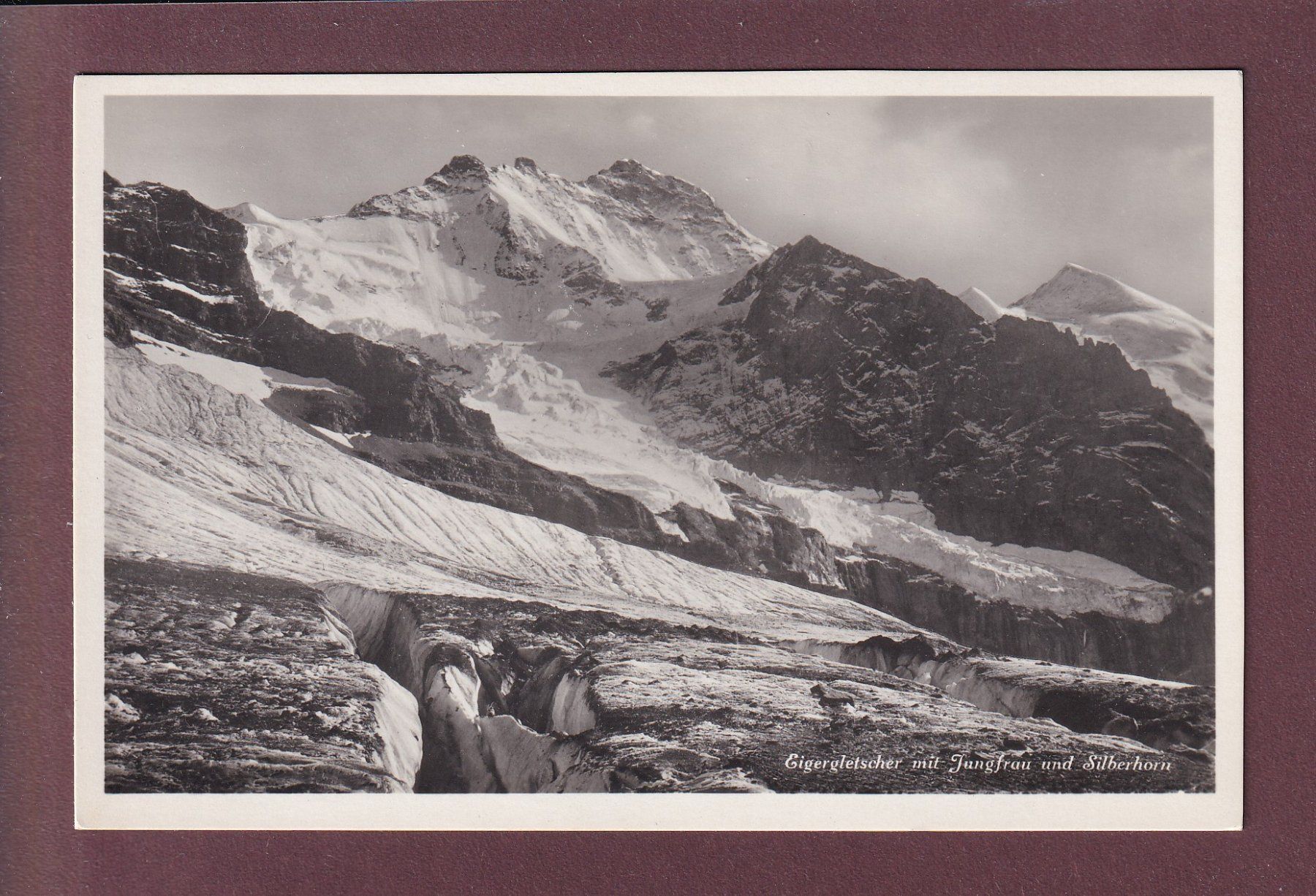 Cartoline postali: EIGERGLETSCHER - Jungfrau - Silberhorn – Usato da Pully venduto da nicecards