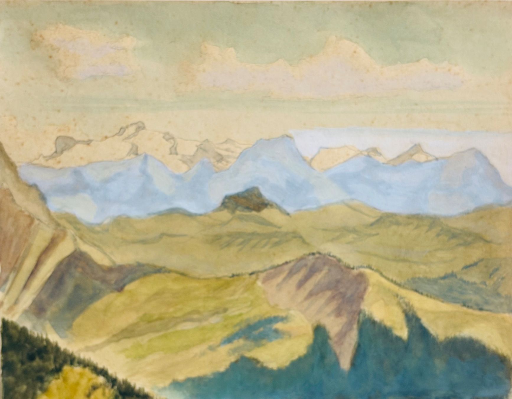 Dipinti: Ermanno Boller (1908-1981), Basel, Aquarell, Landschaft – Usato da Frauenfeld venduto da Merk52