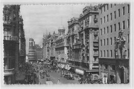 uralte Ansichtskarte MADRID 1951 in die Schweiz
