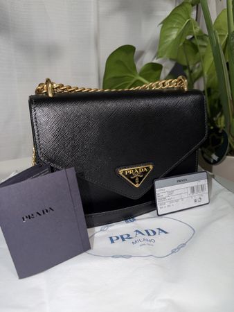 Prada Saffiano Soft Handtasche Schwarz Nero TU
