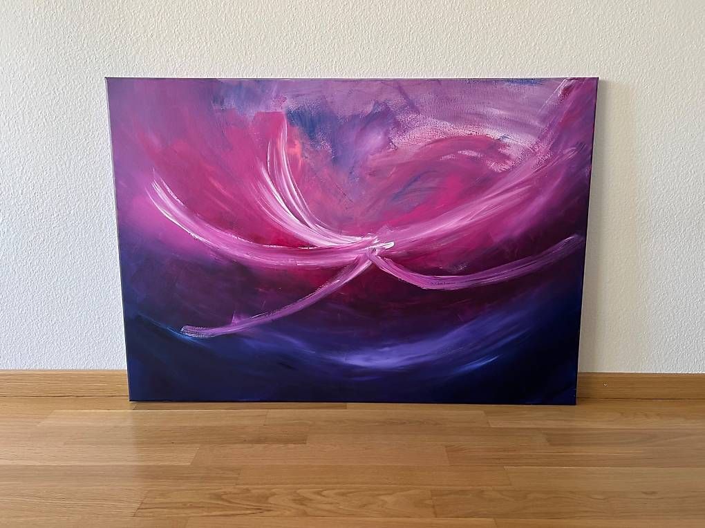 Dipinti: 70x100cm Bild violett-pink "Impuls" – Nuovo e nell'imballaggio originale da Urdorf venduto da manuela4 1