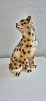 Keramikfigur Leopard sitzend