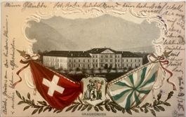 Alte Prägekarte Kaserne Chur GR von 1905