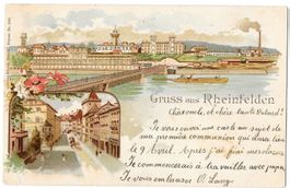 Rheinfelden farbige Lithografie 2 Bilder