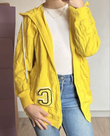 Gelber Calvin Klein Hoodie, Pulloverjacke, Grösse S