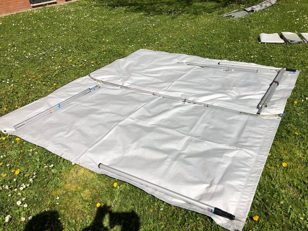 Sonnensegel 1,4x6 M Mit Befestigungsseilen – UV-Schutz 95%, Wasserabweisend | Für Terrasse, Garten, Balkon In Creme