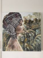 Tableau 3D relief « Beauté Africaine » - Toile mixte