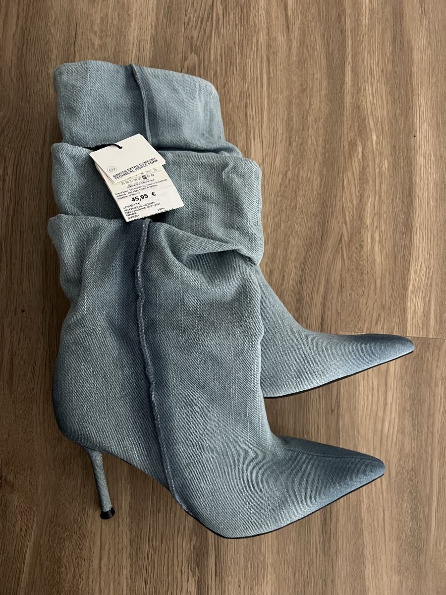 Zara Damenschuhe: Zara Jeans Stiefel, hellblau, Gr. 40 – Neu und originalverpackt aus Jona von Ancci 1