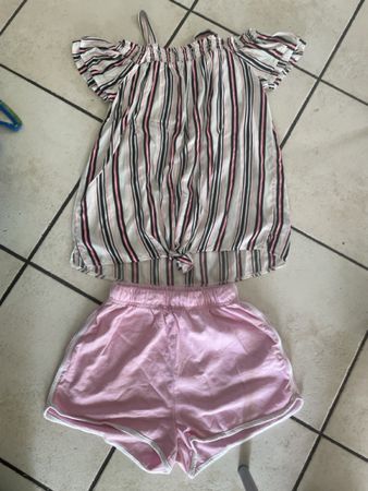 Sommerset Gr. 170: Top mit Streifen & rosa H&M Shorts Gr.170