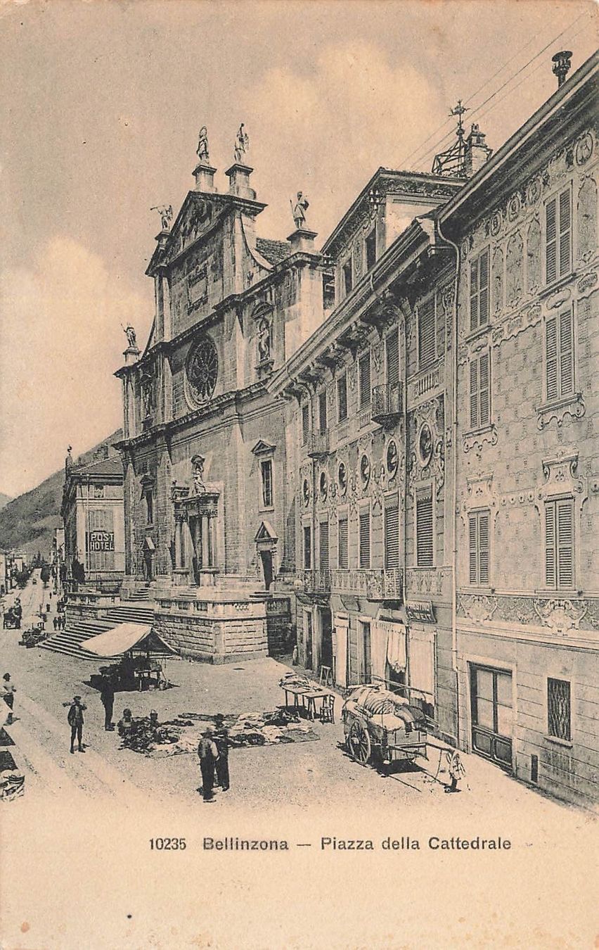 Cartoline postali: Bellinzona TI Piazza della Cattedrale – Usato da Biasca venduto da Blenio71